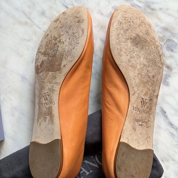 Vera Wang // Lara Ballet Flat in Tangerine w/ Box & Dustbag - Picture 6 of 8